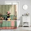 Cute Vintage Aesthetic Shower Curtains, Modern Waterproof Bath Curtain, Fabric Cloth Shower Curtain for Bathroom Decor, Brown