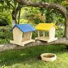Wooden bird feeder, courtyard villa, balcony hanging rainproof bird feeder, wild feeding to attract birds