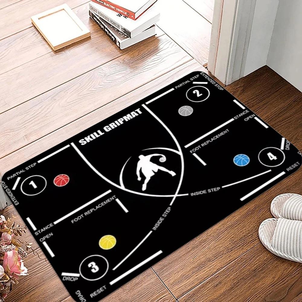 Basketball Attack Route Creative Door Mat Basketball Training Anti Slip Mat Sports Enthusiasts Home  Welcome Mat  Kitchen Carpet