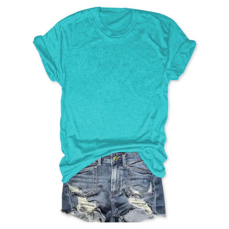 YYFS Dámská móda Ležérní Léto Jaro Jednobarevné halenky a košile s krátkým rukávem a výstřihem do O