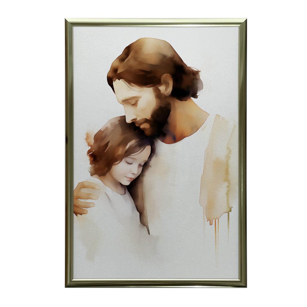 Jesu Omsorg Jesu Omsorg, 30X40 Cm, Svart Aluminiumram, Matt Papper 230 Gsm