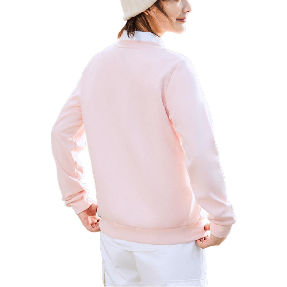 Anta Life Series Unifarbener Buchstabendruck Langarm Rundhalsausschnitt Sweatshirt Damen Sweatshirt Rosa 162148749-3