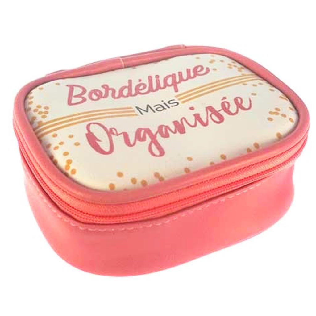 Les Trésors De Lily [Q0858] - Small Pink 'Messages' Travel Jewelry Box (Messy But Organized) - 11. 5x9. 5x5cm