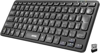 Arteck Wireless Keyboard Wireless Lightweight Full Size Media Function Hotkeys Compatible with Smart Windows 2.4G Computer, Desktop, PC, Laptop,