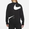 Men's Nike Swoosh Ft Crew Large Logo Printing Knit Round Neck Pullover Autumn Black DD6097-010