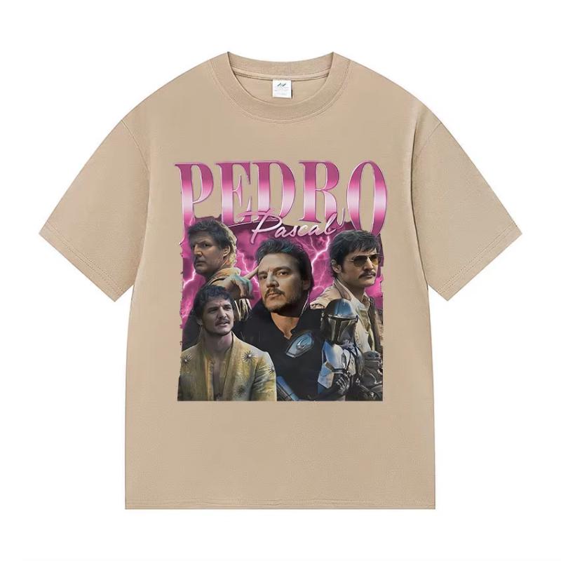 Actor Pedro Pascal Movie Graphic T Shirt Unisex's Retro High Quality Fashion Clothing T-shirts Unisex Cotton Oversized T-shirt Tops