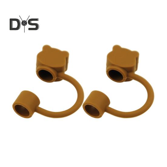 2/8 ks Silikonové krytky na brčka pro 40oz kelímky, opakovaně použitelné, design ve tvaru medvídka, chrániče konců brček, víčka, prachovka pro domov, kolej, restauraci