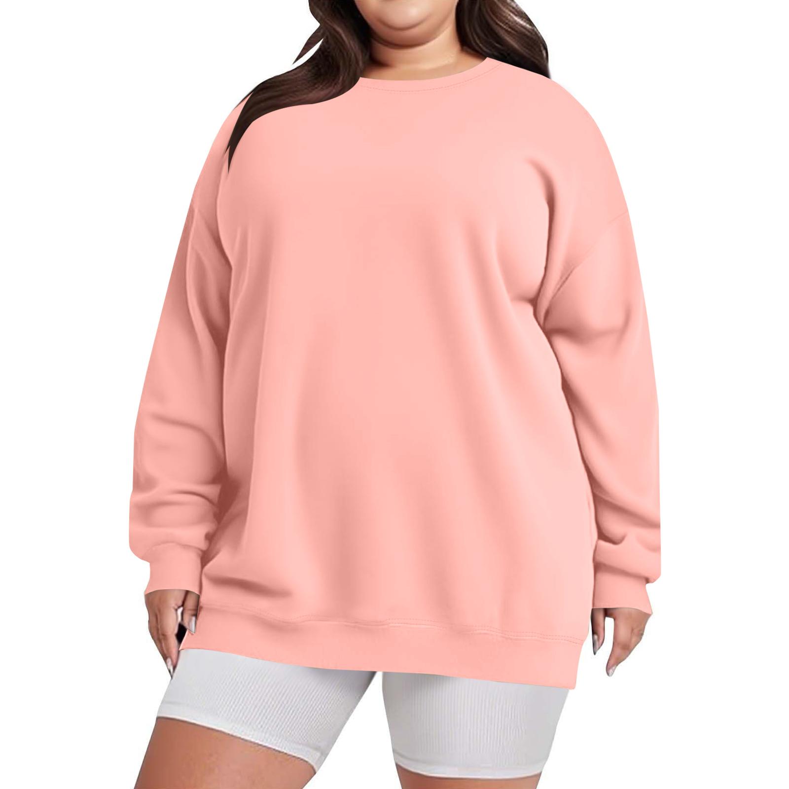 

Толстовка большого размера для женщин, оверсайз, с круглым вырезом, с длинным рукавом, пуловер XL