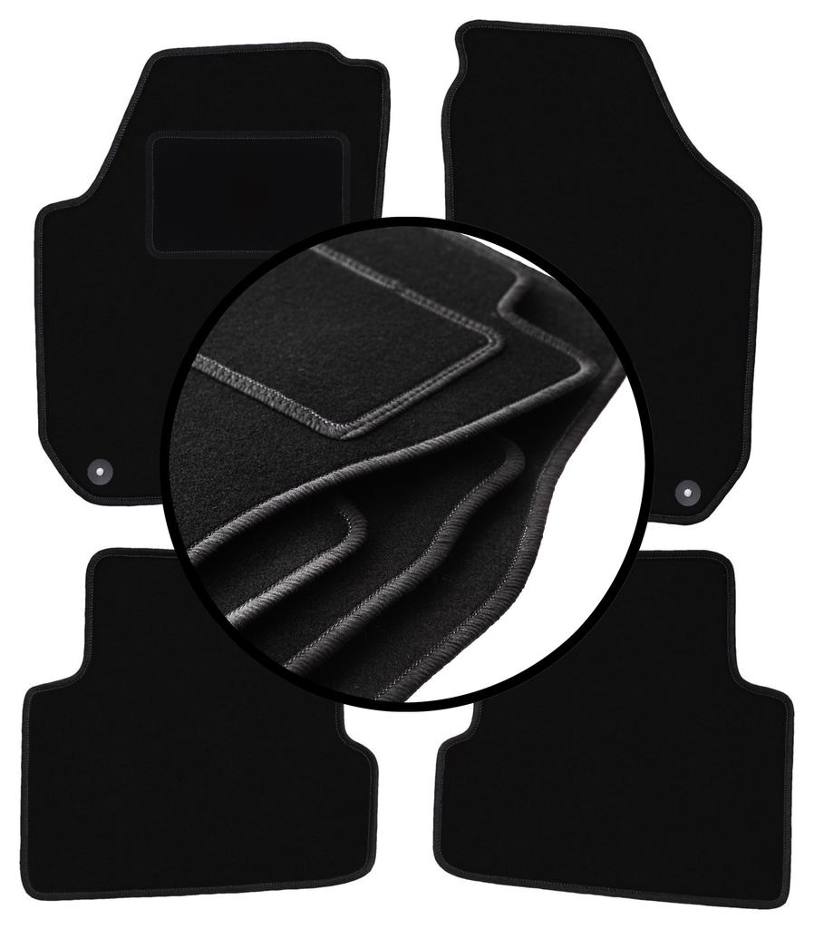Set of Velour Floor Mats For: Skoda Fabia II Hatchback, Station Wagon (2007-2014)