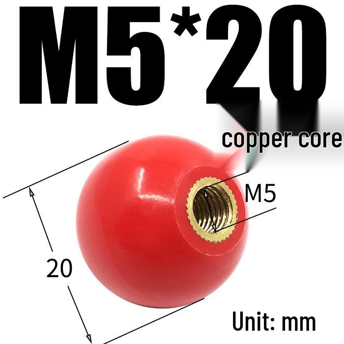 Bakelite Handle Plastic Round Ball Lever with Red Copper Core and Black Iron Core, M4-M16