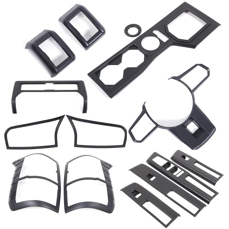 ABS Matte black For Mitsubishi Triton L200 2025+ Car Central Console gear Water Cup Steering Wheel Frame air outlet Cover