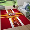 Football Chiefs Pride Football Pattern Soft Area Rug Non Slip Indoor Floor Carpet Sports Decor Mat for Bedroom