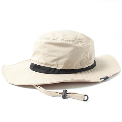 Basic Enchi Teflon Safarihut Hand UV Sonne Kinn Regen und Beige 2, Wasserabweisend, Waschbar, 99,9% Schutz, UPF50+, Belüftung, Atmungsaktiv,