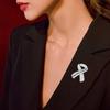 White Ribbon Enamel Brooch Pins Lung Cancers Prevention Awareness Badge Lapel Badges Jewelry Gift for Friends Nurse
