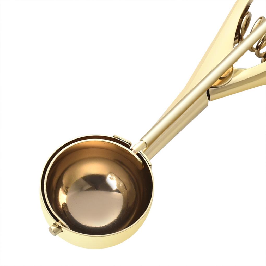 Easy To and Clean Metal Ice Cream Ball Spoon Multi-Functional and Sturdy Wide Applications Stainless Steel, Gold, M