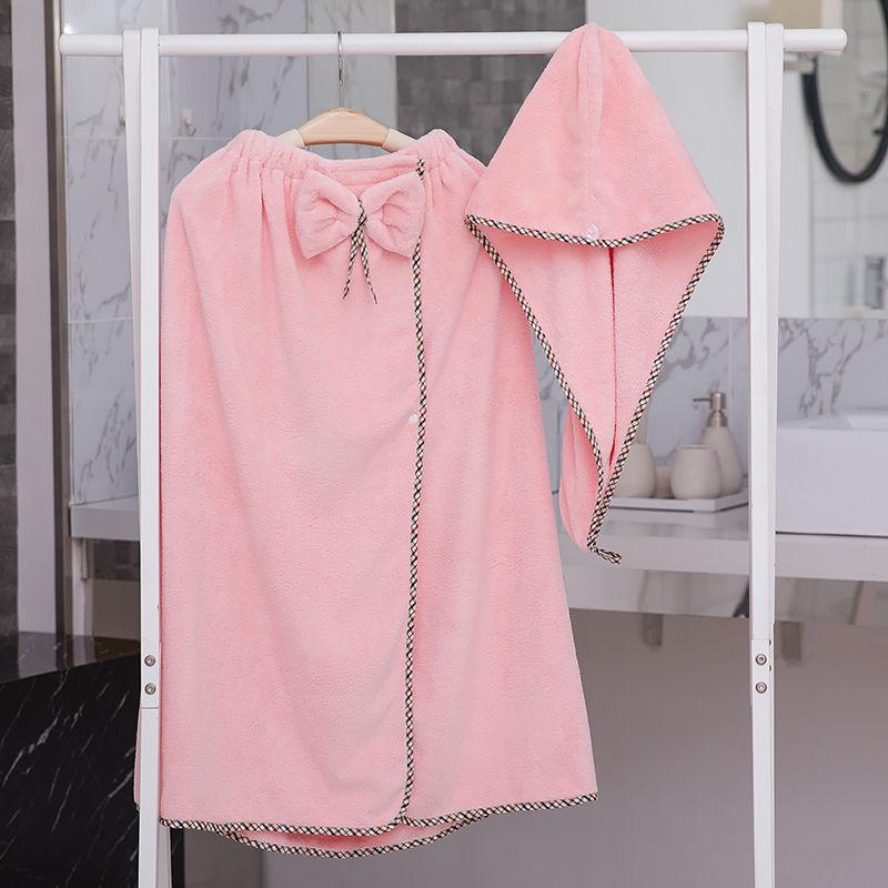 Women's Plus Size Coral Fleece Bathrobe Towel - Soft, Absorbent, No-Shed, Korean Style