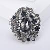 Broche Estilo bohemio con incrustaciones de cristal de imitación temperamento clásico de lujo versátil broche de cristal de imitación de cristal grande joyería