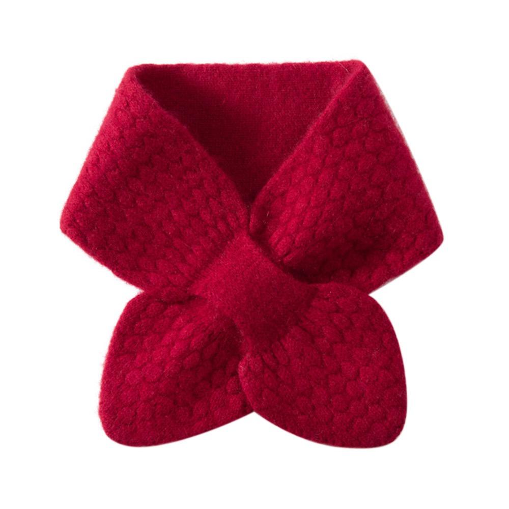 Thickening Cross Knitted Scarf Bib Snood Cowl Tube Thermal Neck Warmer Scarf  Winter