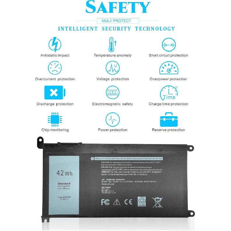 WDXOR WDX0R Battery Replacement for Dell Inspiron 13 15 5000 7000 5570 7579 7378 5567 7573 5565 5379 5378 Latitude 3490 3590 3340 3390 Vostro 5468
