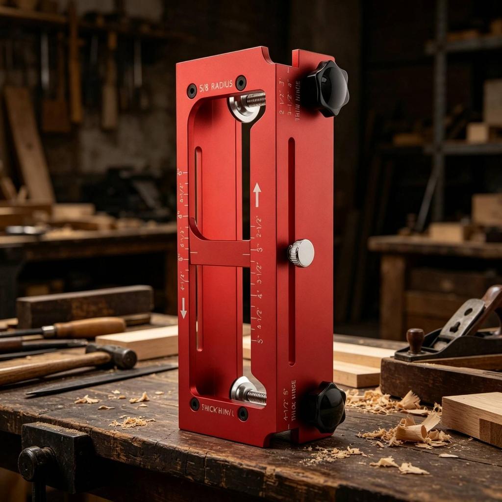 Adjustable Mortise Jig Aluminum Alloy Hinge Routing with Router Bit Precision Door