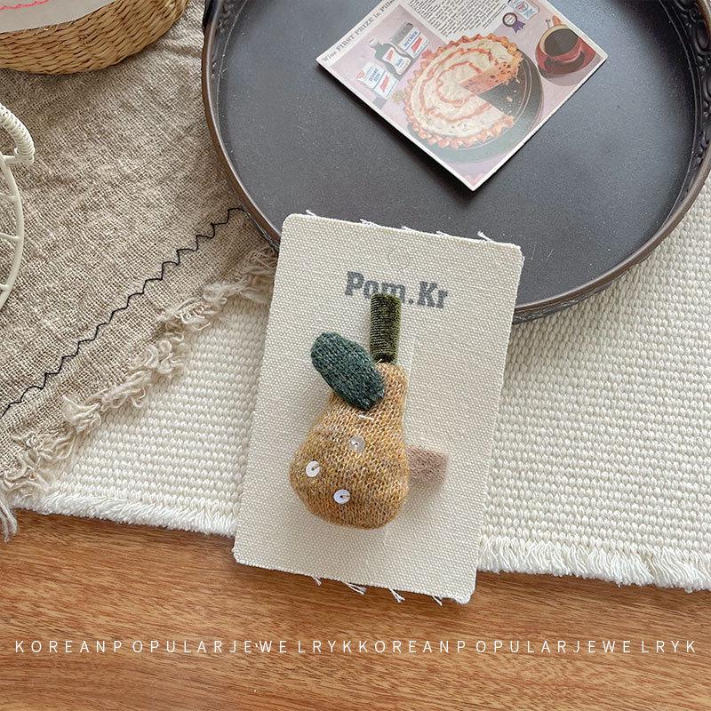 Korean-Style Wool Hair Clip: Cute Cotton-Filled Bang Clip & Versatile Ponytail Tie for Kids