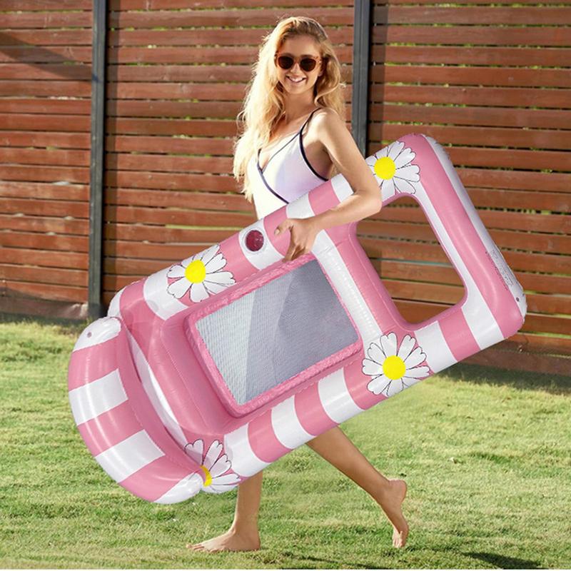 Inflatable Floating Bed Hammock Foldable Water Sleeping Bed Adult Children Poolside Leisure Swimming Pool Lounge Chair Bed