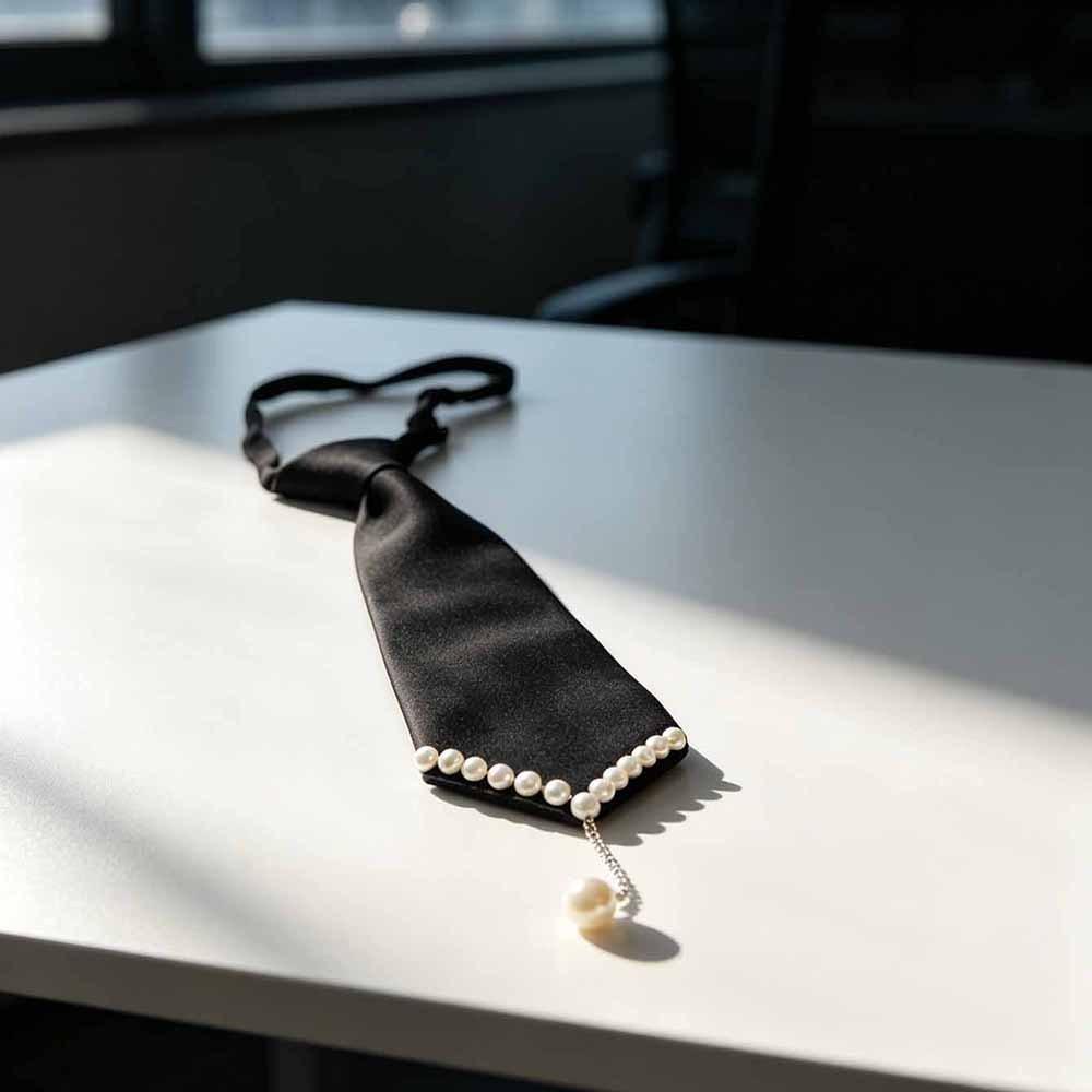 Polyester Bow Tie For Men Women With Pearl Embellishments For Weddings And Parties