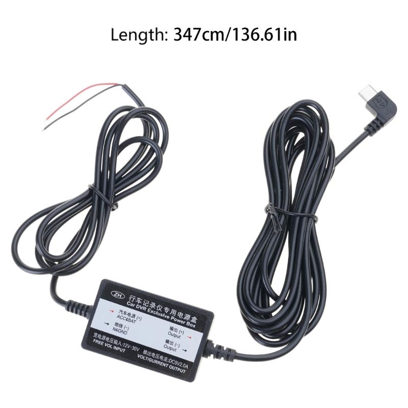 Car Charge Hardwire Cord Cable With Type-C DC 12V 24V to 5V 2A Auto Charging for Dash Cam Camcorder Vehicle DVR