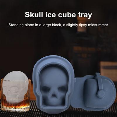 Skelett Eiswürfelform Großes Silikon Eiswürfelfach für Whiskey Cocktails Saft BPA-frei Schädel Eiswürfelbereiter Halloween Partyzubehör