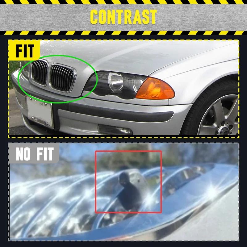 Chrome front hood grille, 2 pieces, for BMW E46, pre-facelift 4-door 1998–08/2001 51138208489 51138208490