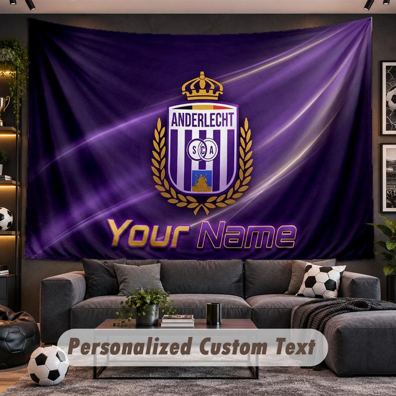 Anderlecht FC Logo Personalized Tapestry Support Custom Name, Wall Art Home Decoration
