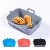 Silikon Air Fryer Pişirme Tepsisi Dikdörtgen Silikon Tepsi Yüksek Sıcaklık Yağ Süzücü İç Liner Fritöz Pedi