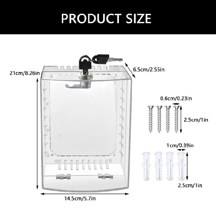 Lockable Thermostat Lock Box with Key Clear Thermostat Guard Protective Cover Replacement Thermostat Guard Enduring