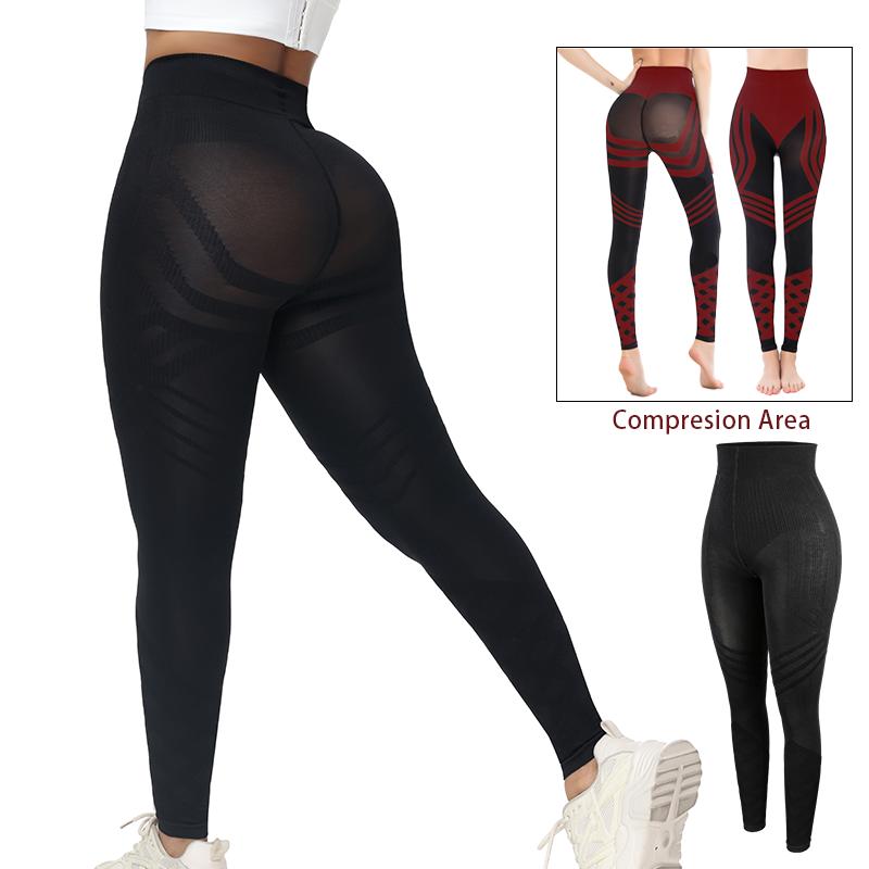 Damen Hohe Taille Formende Höschen Sexy Schlankmachende Leggings Bauchkontrolle Formgebend Schlanker Streifen Kompression Körperformer