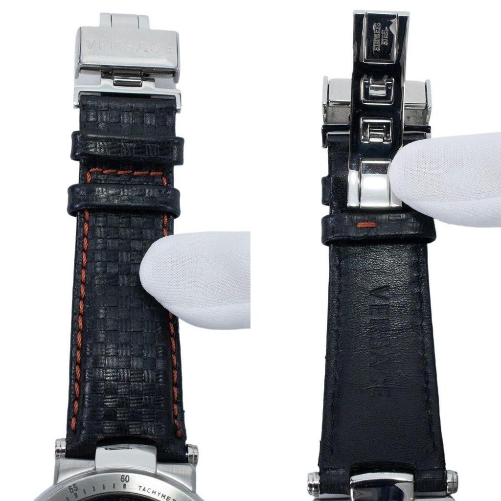 Used Versace Watch Men's Mystic Sports VFG040013 Black Chronograph Medusa Logo Mark Brand Beautiful