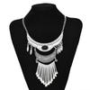 Popular Big-name Jewelry Retro Engraved Gemstone Water Drop Tassel Alloy Necklace
