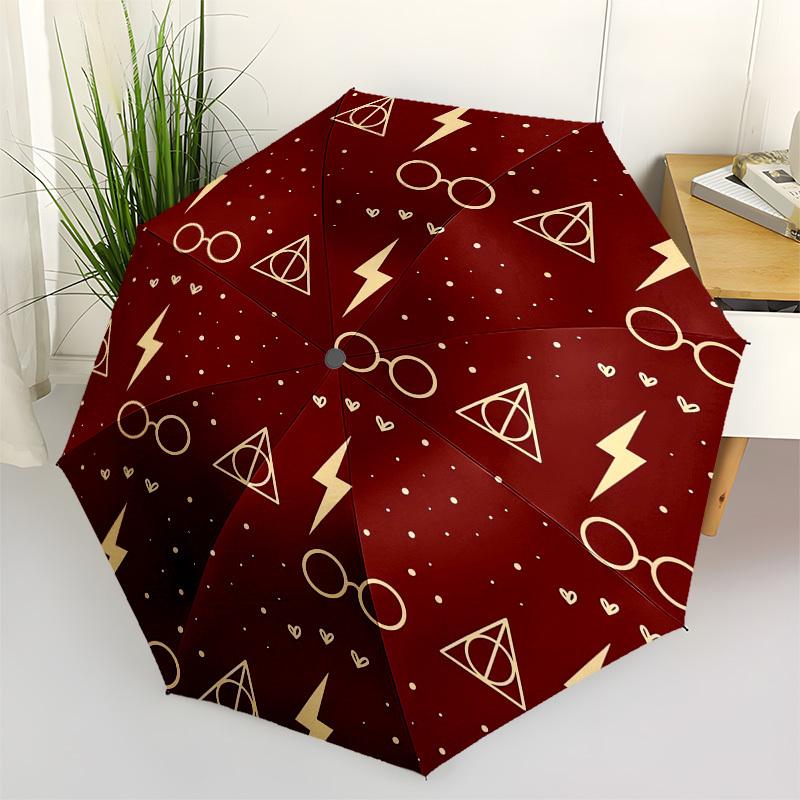 1pc Harry Potter Glasses Lightning Bolt Pattern Umbrella with Plastic Handle,Suitable for All Seasons Travel Outdoor Multi-functional UmbrellaDCS193