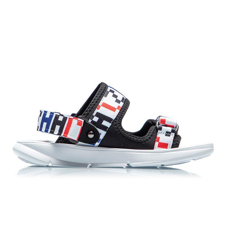 Li Ning Trendy 3.0 Comfortable Durable Non-Slip Kids Sandals Kids Sandals Black White YKUR022-5