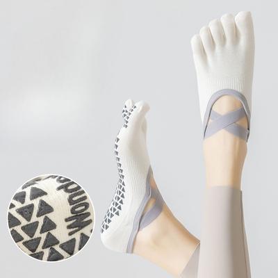 Female Summer Indoor Fitness Sports Non Slip Cotton Shock Absorption Pilates Yoga Five Finger Socks