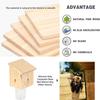 Carpenter Bee Trap Outdoor Hanging Bee Catcher Trap Kit Wooden Insect Trapping Box with Plastic Jar for Swarm Control