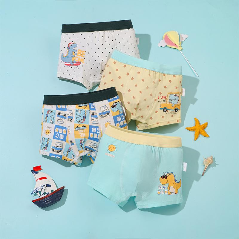 4 Pz/lotto Ragazzi Biancheria Intima di Cotone Bambini Boxer Bambino Bambini Mutandine Slip per Ragazzo Adolescente Mutande 2-12 Anni