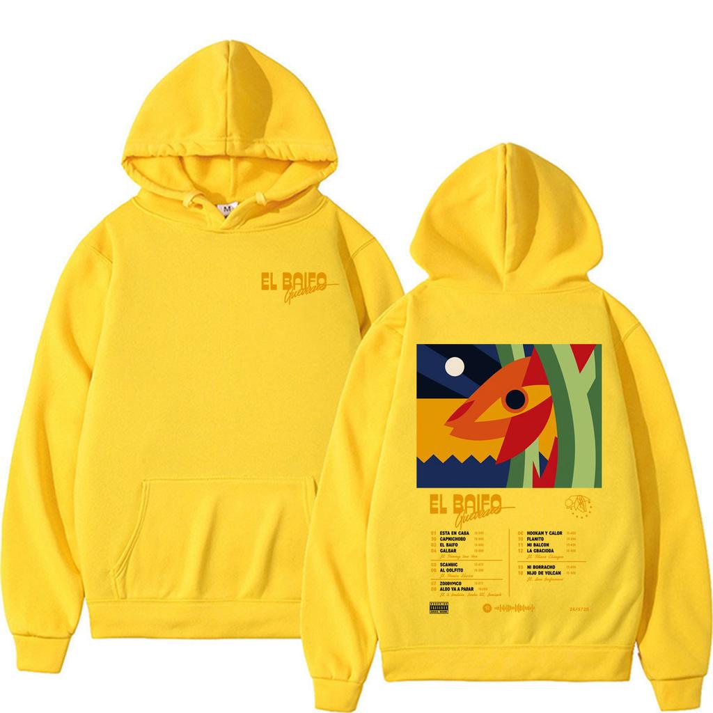 Quevedo EL BAIFO Camisolas de Tour Roupa Masculina Moda Hip Hop Punk Moletons Casuais Confortáveis Capuzes Pulôveres