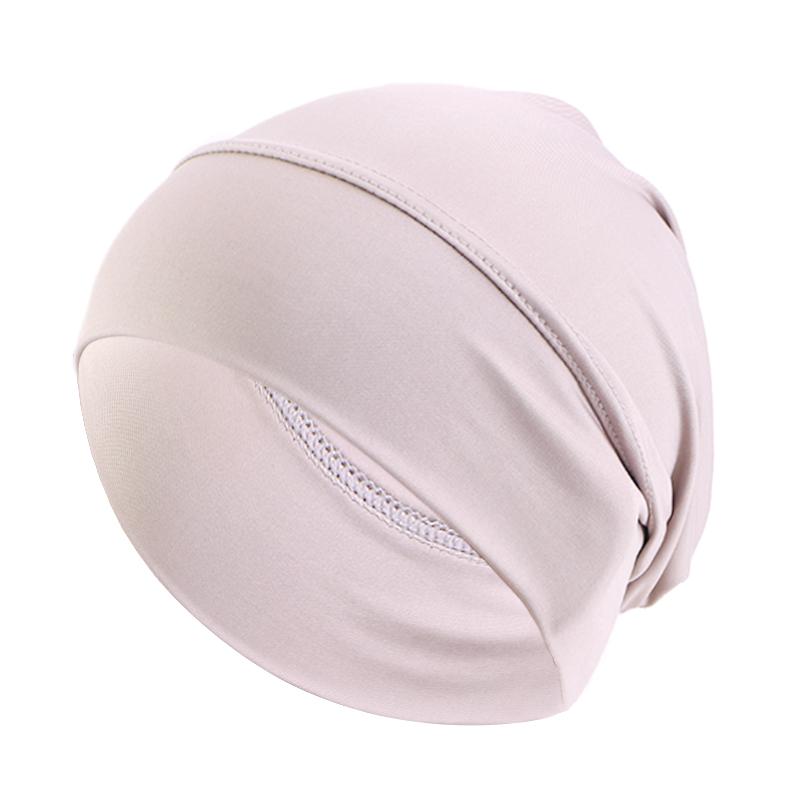Women Elastic Turban Ramadan Muslim Hijab Cap Ladies Night Sleep Hat Full Cover Inner Hats Solid Fashion Simple Cancer Chemo Cap
