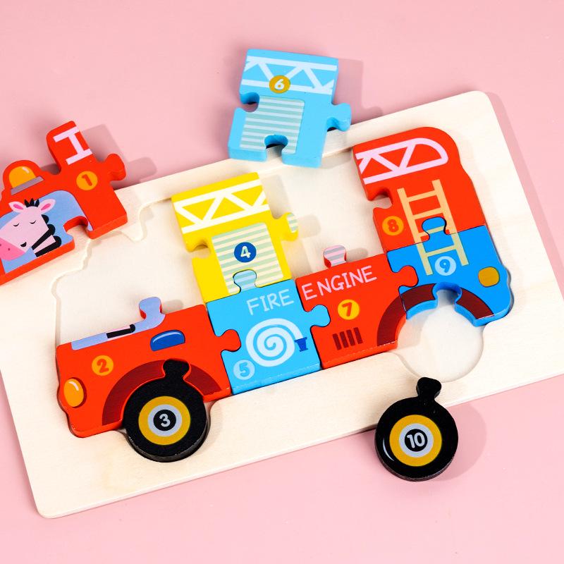 Large Wooden Buckle Puzzle for Early Educational Development, Ages 1-4