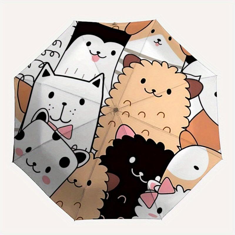 

1pc Cute Animals Automatic Folding Umbrella, Portable & Foldable Design with 8 Ribs, Casual Outdoor Accessory yy250805099