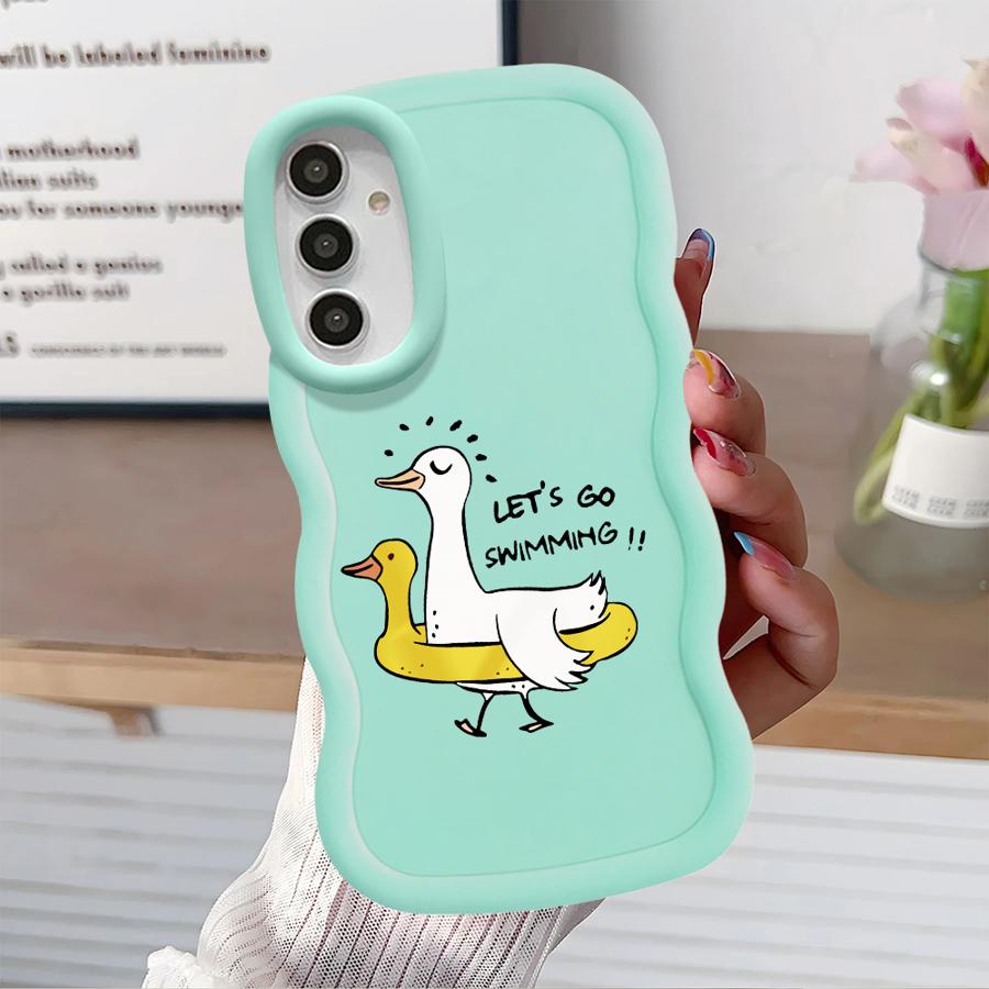 Soft Phone Cover Case for Samsung Galaxy A16 A52 A12 A13 A11 A21s A15 A14 A06 A04 A23 A05 A03 A33 A53 A22 Cartoon Duck