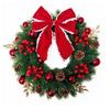 With LED Light and Bow Christmas Wreath Xmas Hanging Ornaments  Door