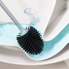 1Set Silicone Head Toilet Brush with Quick Draining Feature Wall-Mount Or Floor-Standing Design Bathroom Cleaning Tool Accessory