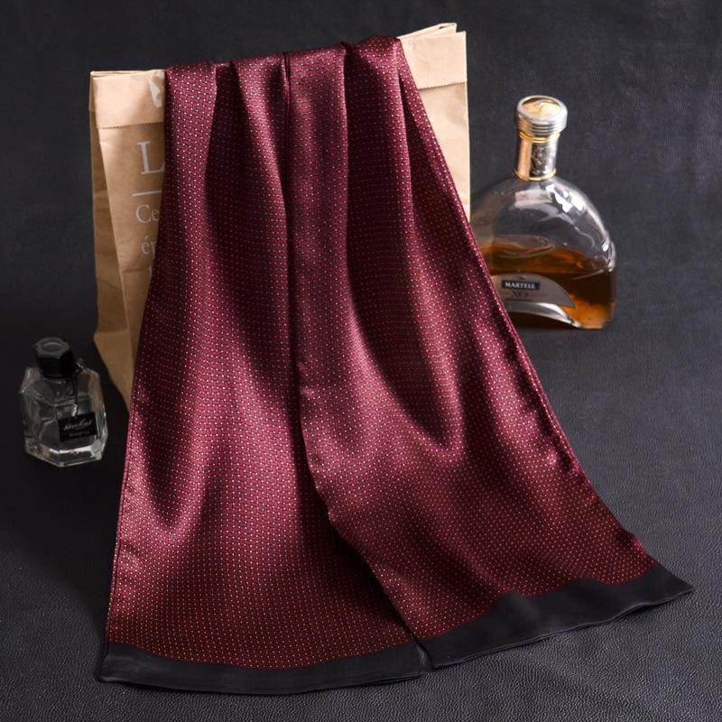 Luxury Brand Men Pure Silk Scarf Businessmen Long Scarves Spring Autumn All-Match 100% Silk Neck Scarf Winter Printed Scarves