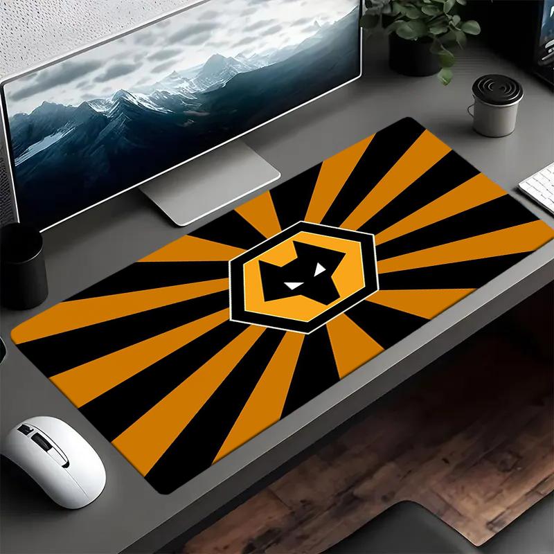Flammende Wölfe Emblem Wanderer Mauspads, Gaming-Mauspad, Tastaturmatte, Schreibtischdekoration für Computer-Notebook, Fan-Geschenk, Geburtstagsgeschenk